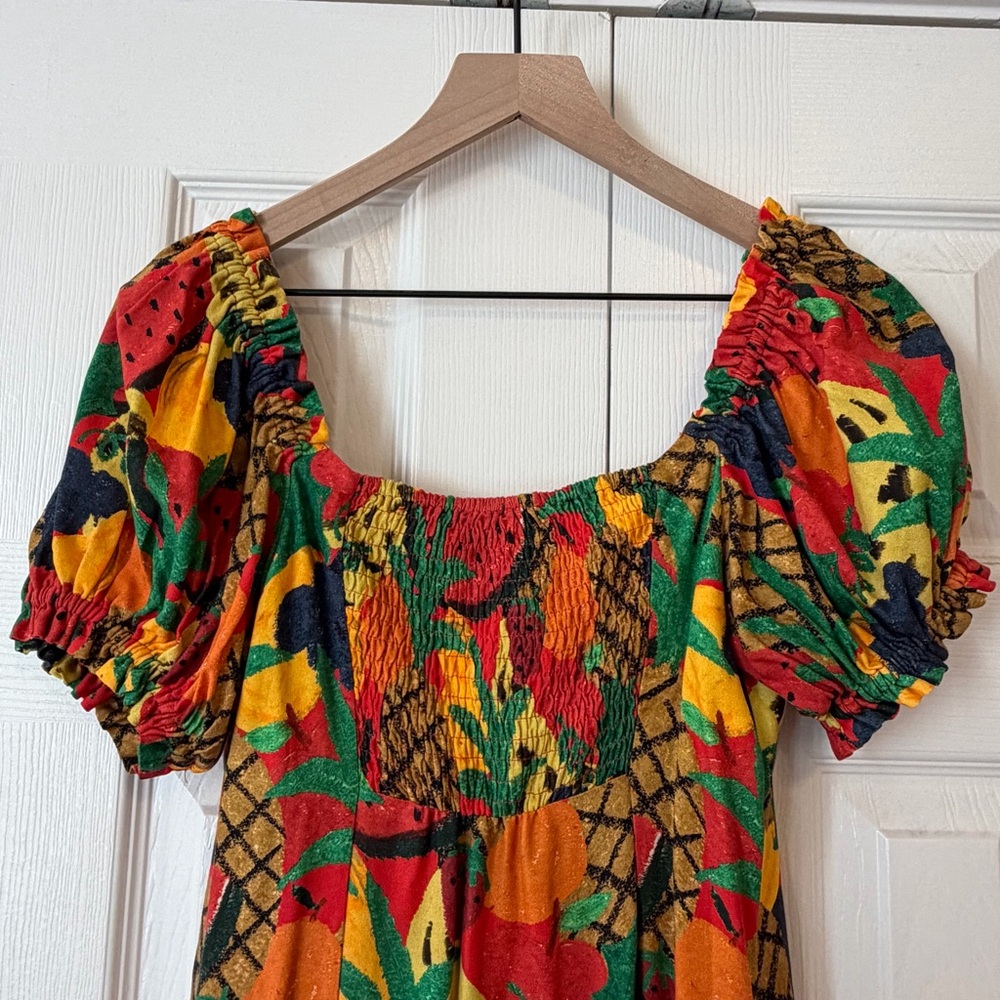 Farm Rio x Anthropologie Fruit Salad Midi Dress S - Picture 9 of 10